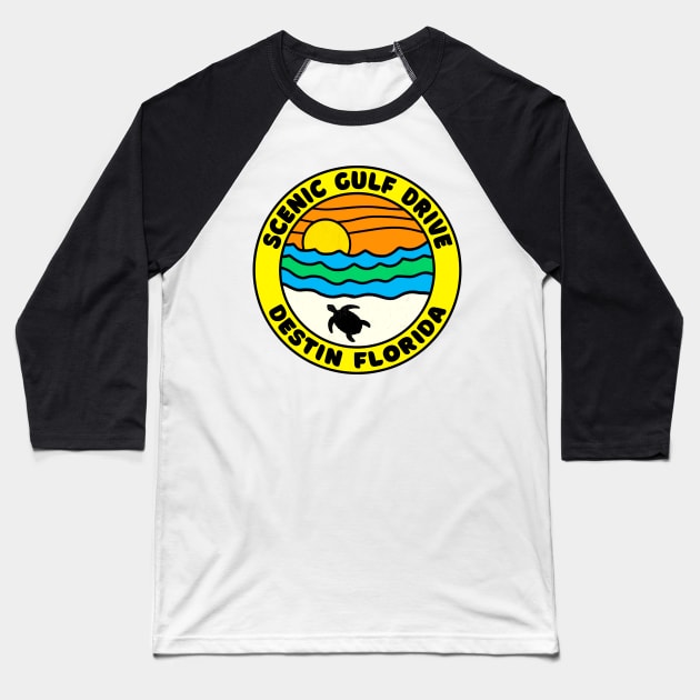 Scenic Gulf Drive Highway 98 Destin Beach Florida Palms Panhandle Emerald Coast Baseball T-Shirt by TravelTime